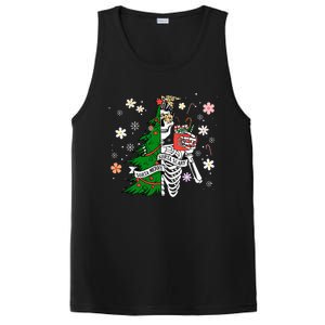 Funny Christmas Sorta Merry Sorta Scary Skeleton Xmas Tree PosiCharge Competitor Tank