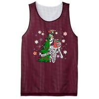 Funny Christmas Sorta Merry Sorta Scary Skeleton Xmas Tree Mesh Reversible Basketball Jersey Tank