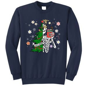 Funny Christmas Sorta Merry Sorta Scary Skeleton Xmas Tree Sweatshirt