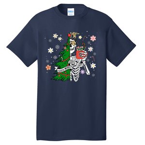 Funny Christmas Sorta Merry Sorta Scary Skeleton Xmas Tree Tall T-Shirt