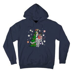 Funny Christmas Sorta Merry Sorta Scary Skeleton Xmas Tree Tall Hoodie