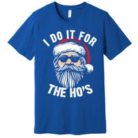 Funny Christmas Santa I Do It For The Hos Holiday Mood Funny Gift Cute Gift Premium T-Shirt