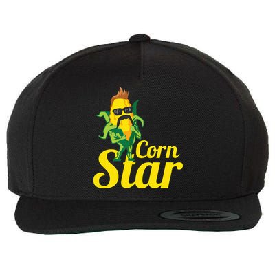 Funny Corn Star Sunglasses Mustache Maize Wool Snapback Cap