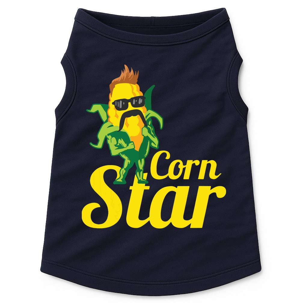 Funny Corn Star Sunglasses Mustache Maize Doggie Tank