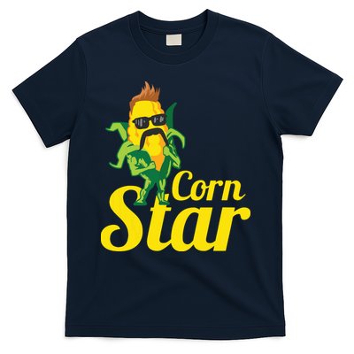 Funny Corn Star Sunglasses Mustache Maize T-Shirt