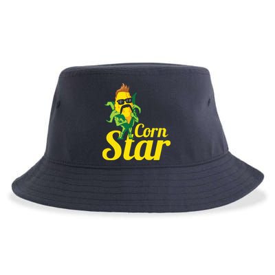 Funny Corn Star Sunglasses Mustache Maize Sustainable Bucket Hat