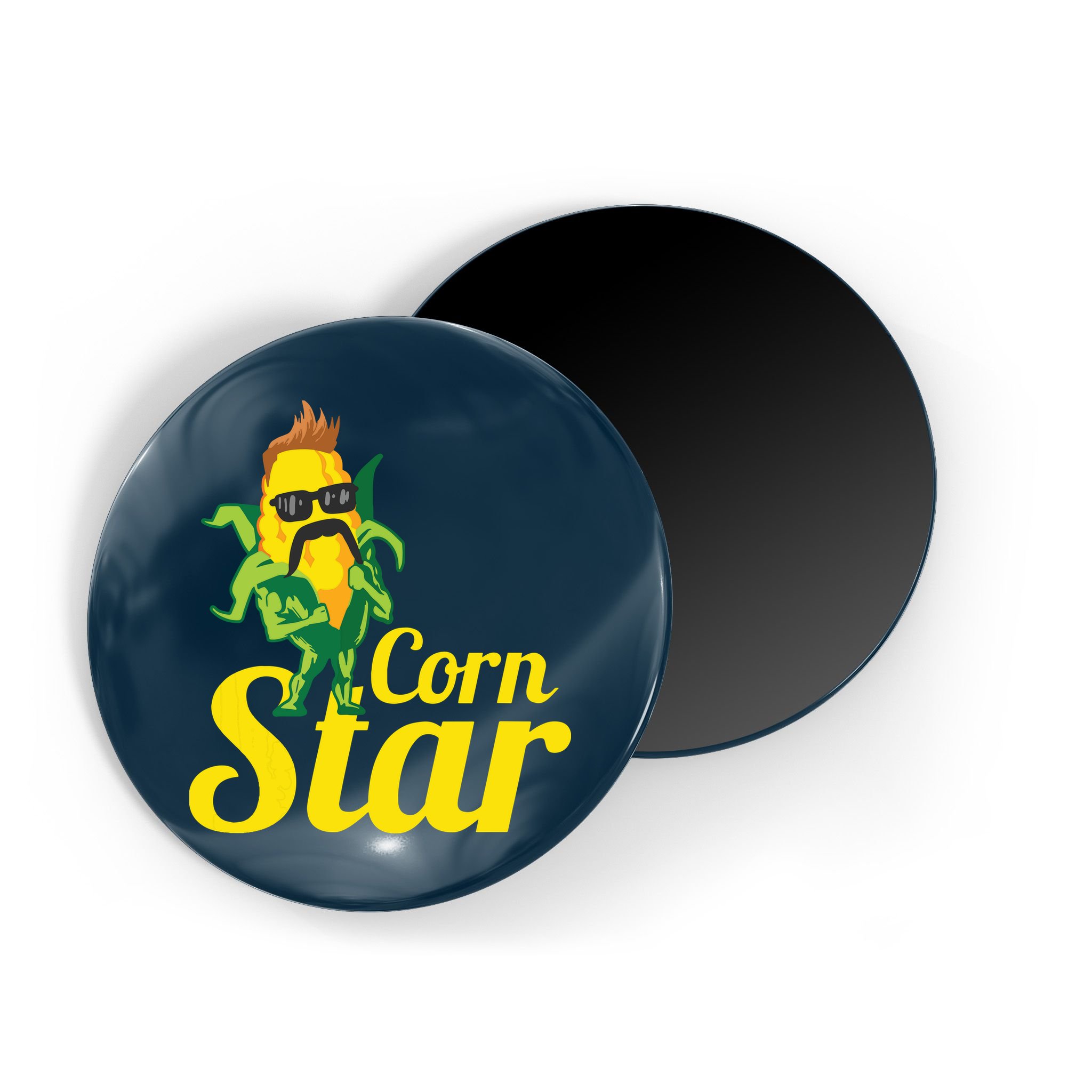 Funny Corn Star Sunglasses Mustache Maize Magnet