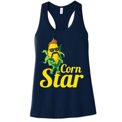 Funny Corn Star Sunglasses Mustache Maize Womens Tank Top