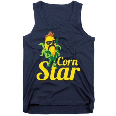 Funny Corn Star Sunglasses Mustache Maize Tank Top