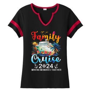 Family Cruise Ship Vacation Trip 2024 Family Cruise Matching Ladies Halftime Notch Neck Tee