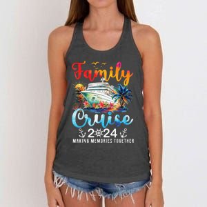 Family Cruise Ship Vacation Trip 2024 Family Cruise Matching Women's Knotted Racerback Tank