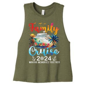 Family Cruise Ship Vacation Trip 2024 Family Cruise Matching Women's Racerback Cropped Tank