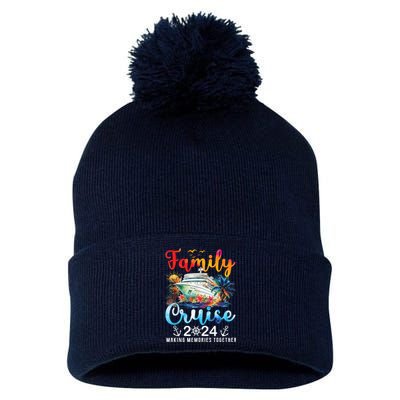 Family Cruise Ship Vacation Trip 2024 Family Cruise Matching Pom Pom 12in Knit Beanie