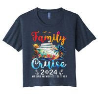 Family Cruise Ship Vacation Trip 2024 Family Cruise Matching Women's Crop Top Tee