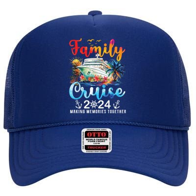 Family Cruise Ship Vacation Trip 2024 Family Cruise Matching High Crown Mesh Back Trucker Hat