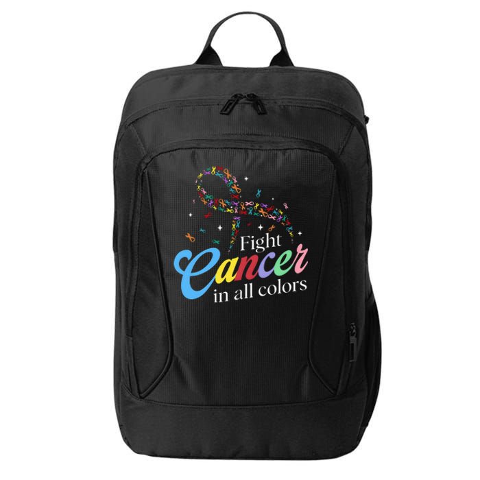 Fight Cancer Survivor Multicolored Ribbon City Backpack