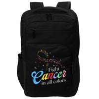 Fight Cancer Survivor Multicolored Ribbon Impact Tech Backpack