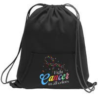 Fight Cancer Survivor Multicolored Ribbon Sweatshirt Cinch Pack Bag