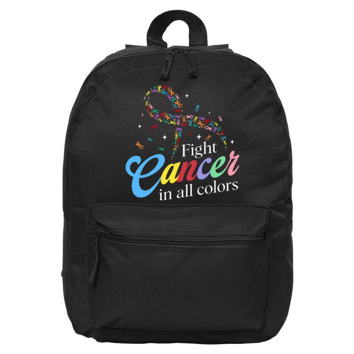 Fight Cancer Survivor Multicolored Ribbon 16 in Basic Backpack