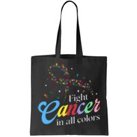 Fight Cancer Survivor Multicolored Ribbon Tote Bag