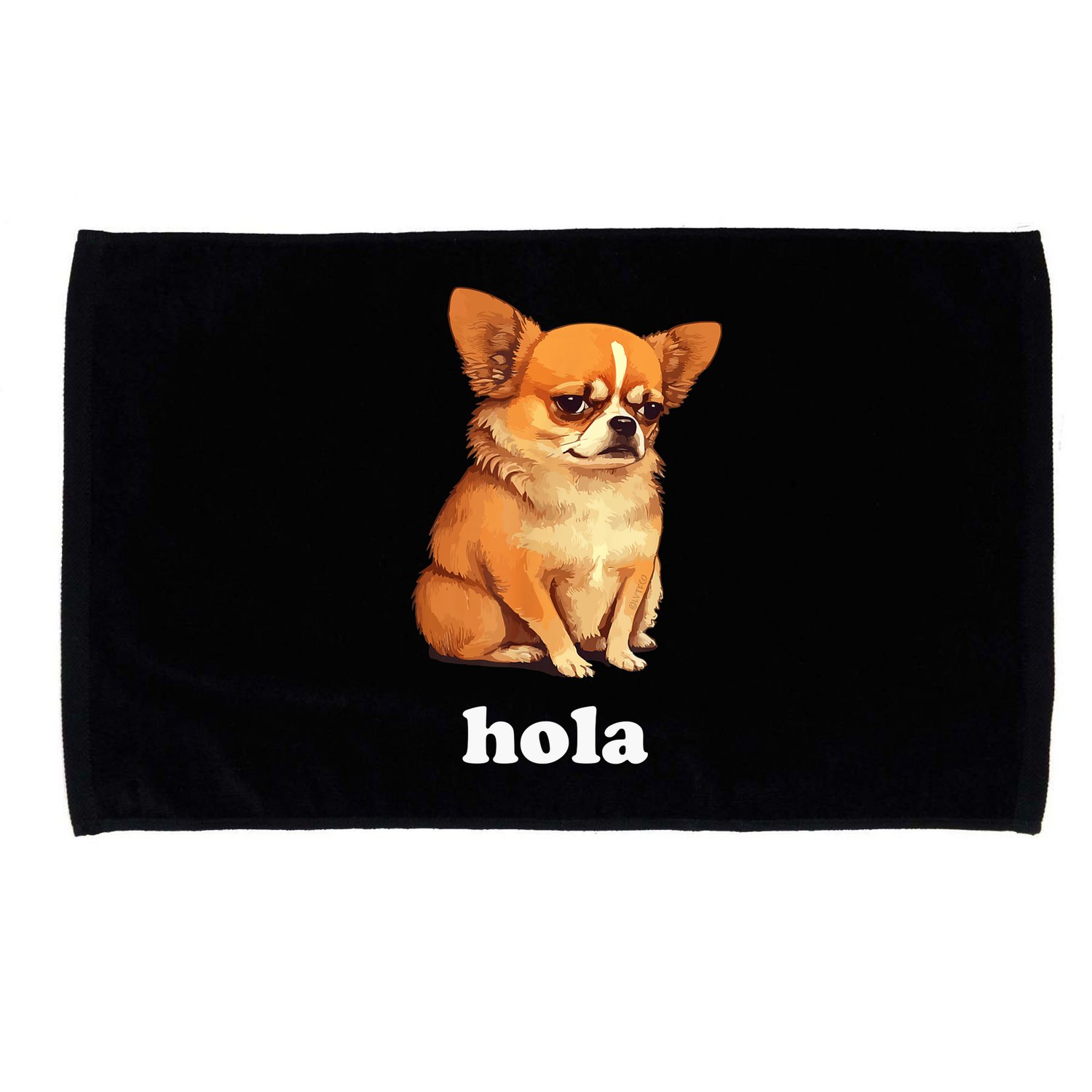 Funny Chihuahua speaks Spanish – Hi (Hola) Microfiber Hand Towel