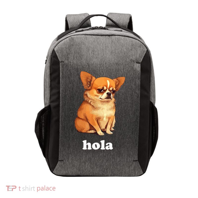 Funny Chihuahua speaks Spanish – Hi (Hola) Vector Backpack
