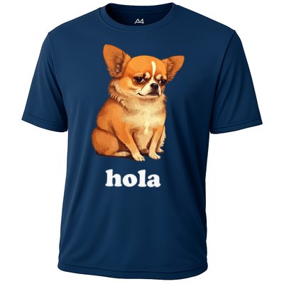 Funny Chihuahua speaks Spanish – Hi (Hola) Performance Shirt