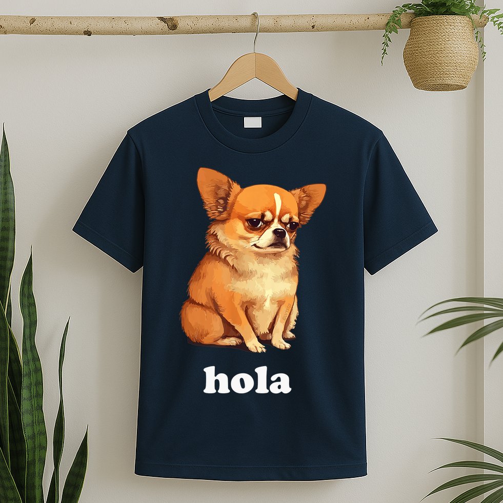 Funny Chihuahua speaks Spanish – Hi (Hola) T-Shirt