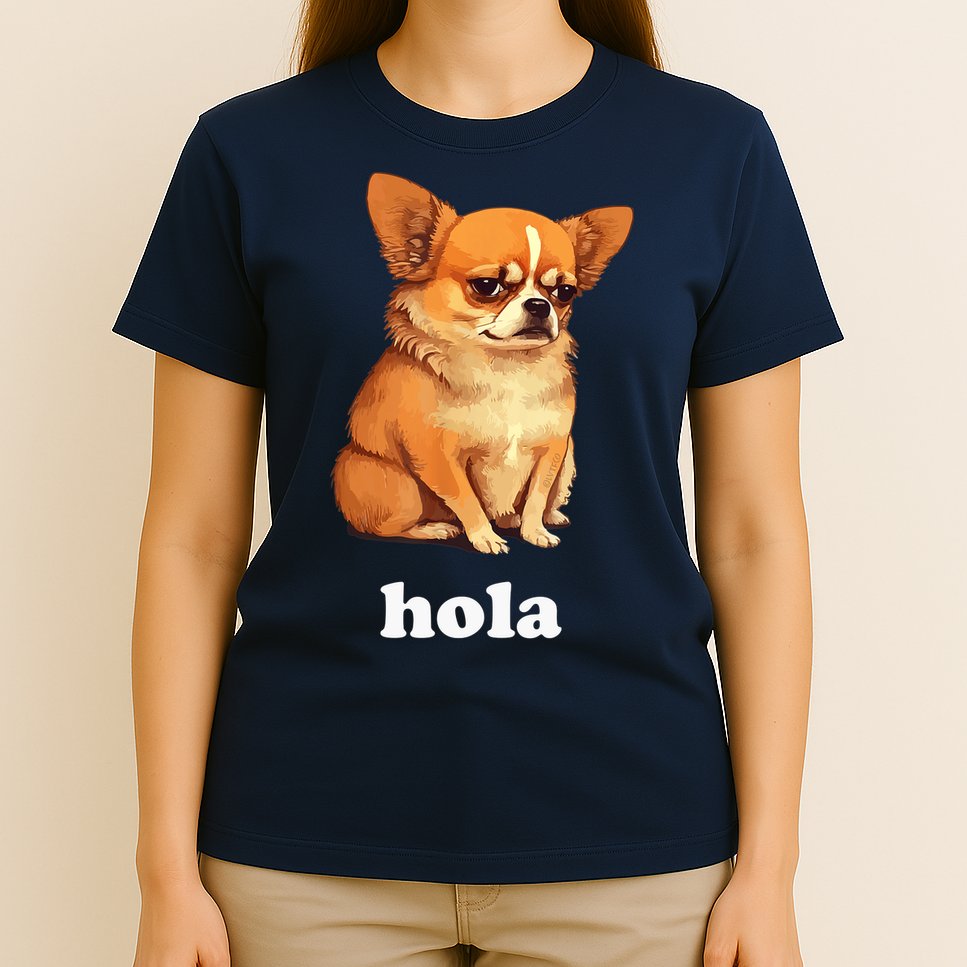 Funny Chihuahua speaks Spanish – Hi (Hola) T-Shirt