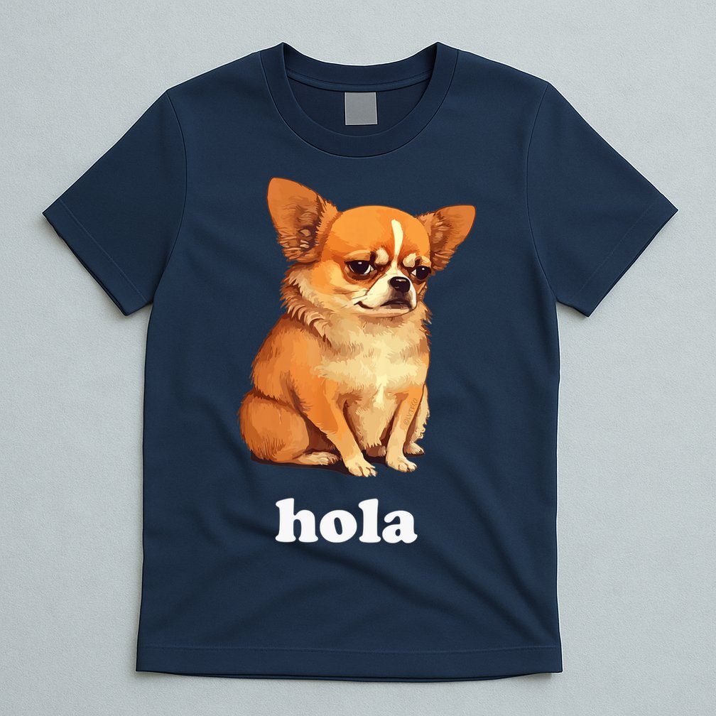 Funny Chihuahua speaks Spanish – Hi (Hola) T-Shirt