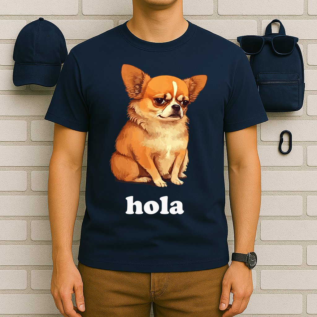 Funny Chihuahua speaks Spanish – Hi (Hola) T-Shirt
