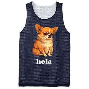 Funny Chihuahua speaks Spanish – Hi (Hola) Mesh Reversible Basketball Jersey Tank