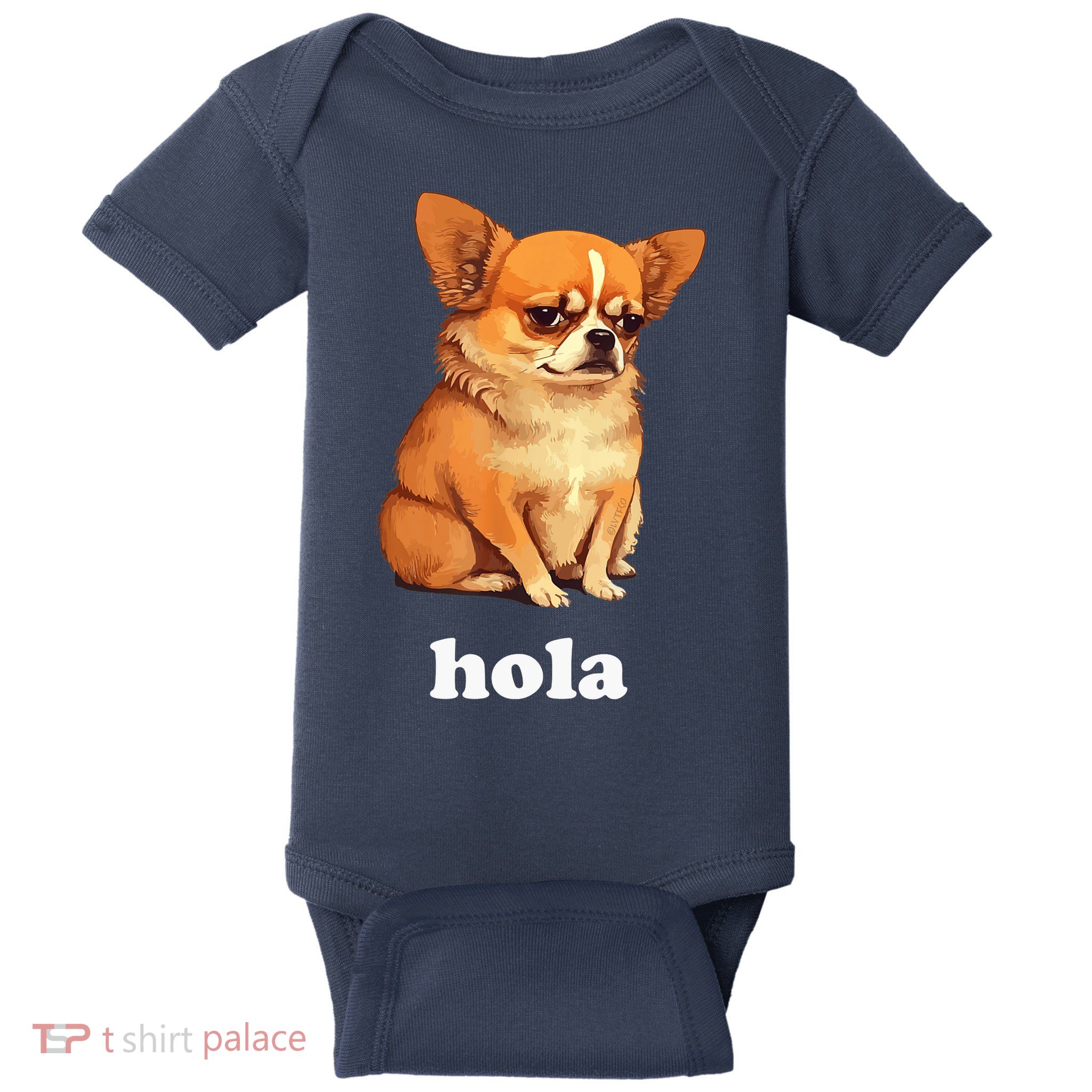 Funny Chihuahua speaks Spanish – Hi (Hola) Baby Bodysuit