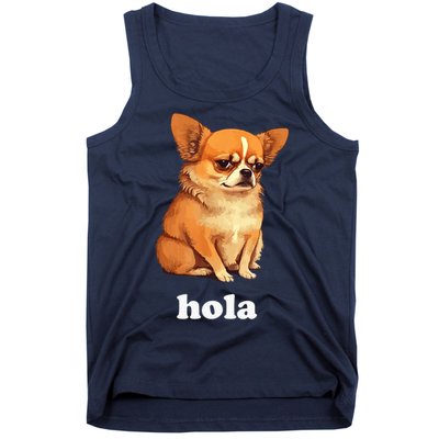 Funny Chihuahua speaks Spanish – Hi (Hola) Tank Top