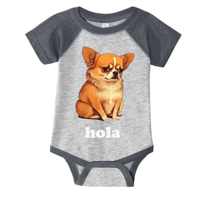 Funny Chihuahua speaks Spanish – Hi (Hola) Infant Baby Jersey Bodysuit