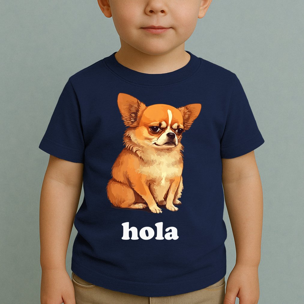 Funny Chihuahua speaks Spanish – Hi (Hola) Toddler T-Shirt