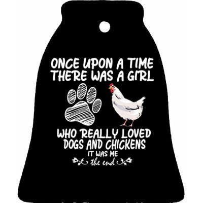 Funny Chicken Shirts For Women Funny Dog Tee Farmer Girl Dog Ceramic Bell Ornament