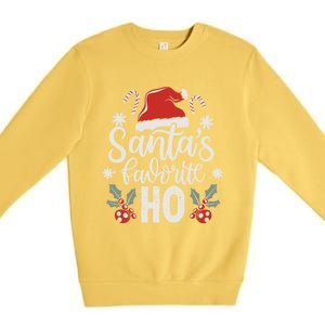 Funny Christmas SantaS Favorite Ho Xmas Hat Great Gift Premium Crewneck Sweatshirt