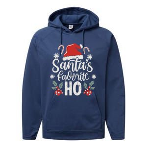 Funny Christmas SantaS Favorite Ho Xmas Hat Great Gift Performance Fleece Hoodie