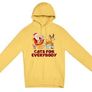 Funny Christmas Santa Claus Cats For Everybody Premium Pullover Hoodie