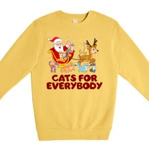 Funny Christmas Santa Claus Cats For Everybody Premium Crewneck Sweatshirt