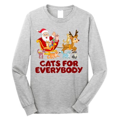 Funny Christmas Santa Claus Cats For Everybody Long Sleeve Shirt