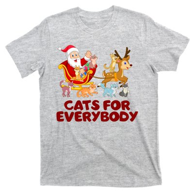 Funny Christmas Santa Claus Cats For Everybody T-Shirt