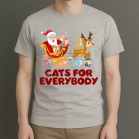 Funny Christmas Santa Claus Cats For Everybody T-Shirt