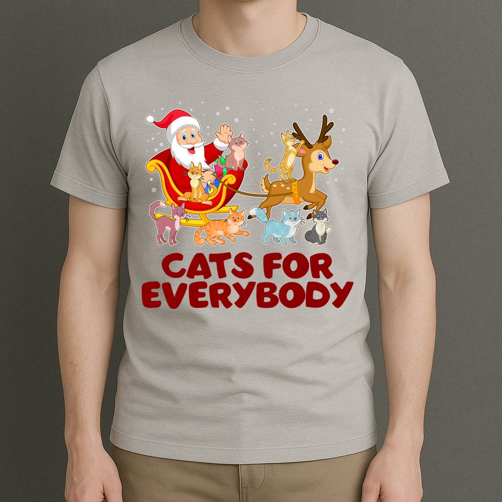 Funny Christmas Santa Claus Cats For Everybody T-Shirt