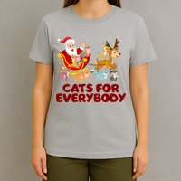 Funny Christmas Santa Claus Cats For Everybody T-Shirt