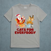 Funny Christmas Santa Claus Cats For Everybody T-Shirt