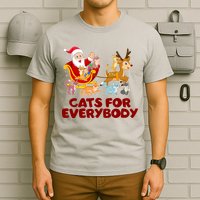 Funny Christmas Santa Claus Cats For Everybody T-Shirt
