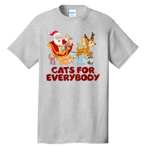 Funny Christmas Santa Claus Cats For Everybody Tall T-Shirt