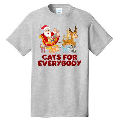 Funny Christmas Santa Claus Cats For Everybody Tall T-Shirt